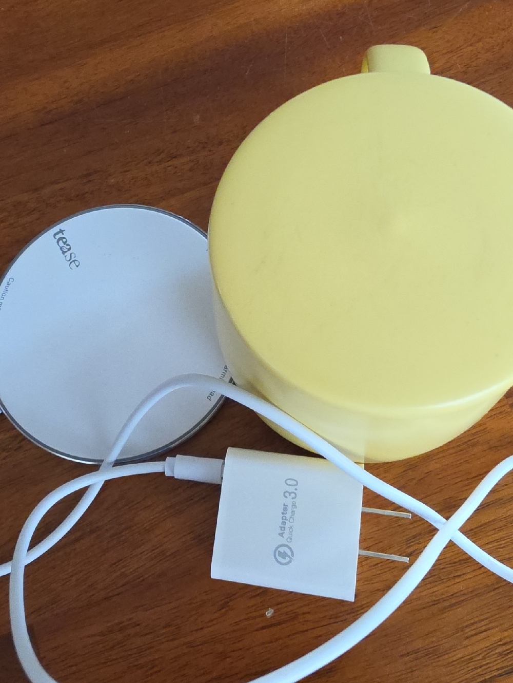 Tease; Yellow Heated Coffee  Ceramic Mug with Wireless Charger
